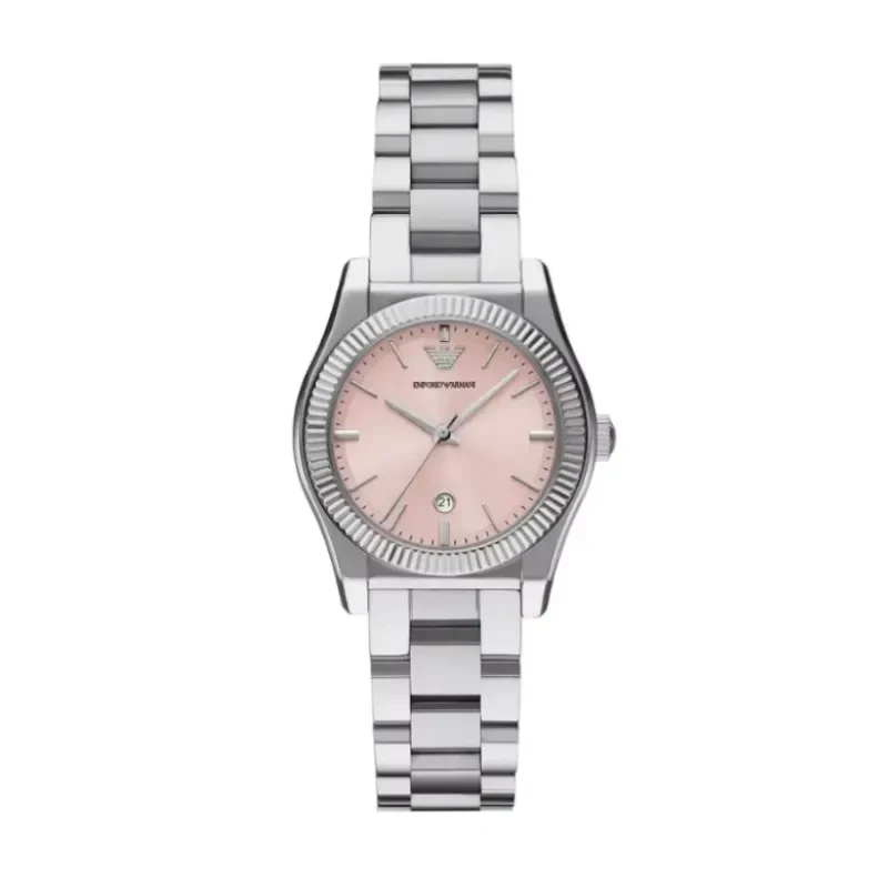 Emporio Armani Federica Pink Dial Silver-tone Ladies Watch- AR11658